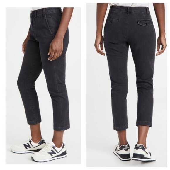 CITIZENS OF HUMANITY Brooke Chino Pants Mid Rise Ankle Washed Black - Picture 1 of 12
